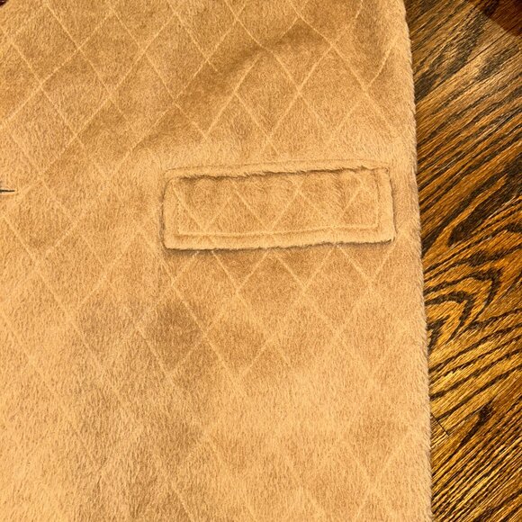 Sulka Italian-Made Camel /Alpaca Diamond-Quilted Oversized Boxy, Coat, Men XL - Picture 12 of 12